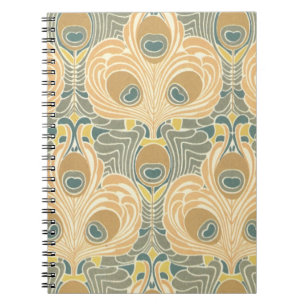 Art Deko Art Nouveau Pfauenmuster Art Notizblock