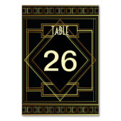 Art Deko Black and Gold große Hochzeit Tischnummer (Vorderseite)