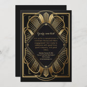 Art-Deko Black & Gold Party Einladung (Vorne/Hinten)