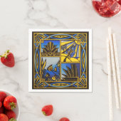 Art Deko Blue Serviette (Beispiel)