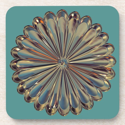 Art Deko Blume Medaillon Untersetzer (Vorderseite)