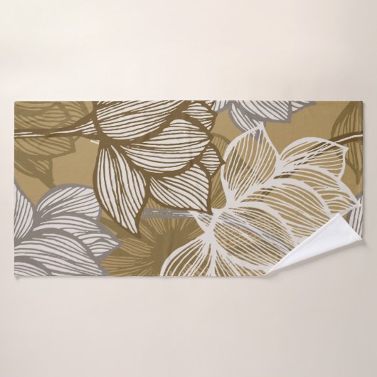 Art Deko Blume Muster. Blume Badehandtuch (Badehandtuch)