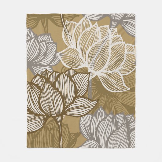 Art Deko Blume Muster. Blume Fleecedecke (Vorderseite)
