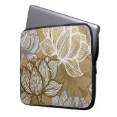 Art Deko Blume Muster. Blume Laptopschutzhülle (Vorderseite Links)