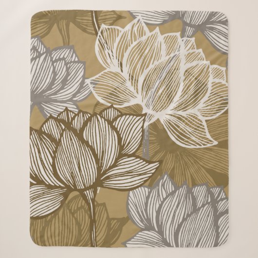 Art Deko Blume Muster. Blume Sherpadecke (Vorderseite)