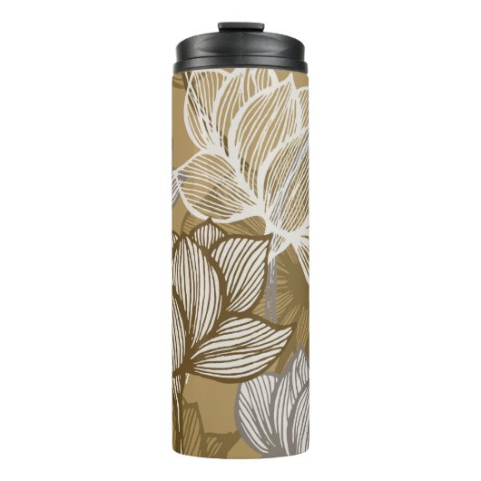 Art Deko Blume Muster. Blume Thermosbecher (Vorderseite)