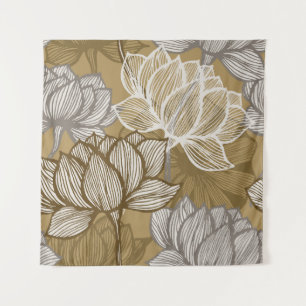 Art Deko Blume Muster. Blume Wandteppich