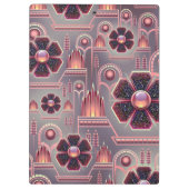 Art Deko Blume Muster Vintag geometrisch lila Klemmbrett (Rückseite)
