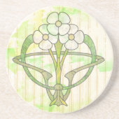 Art Deko Blumendesign Grüne Wäsche Untersetzer (Vorne)