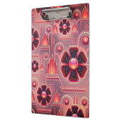 Art Deko Blumengeometrie rosa orange Klemmbrett (Links)