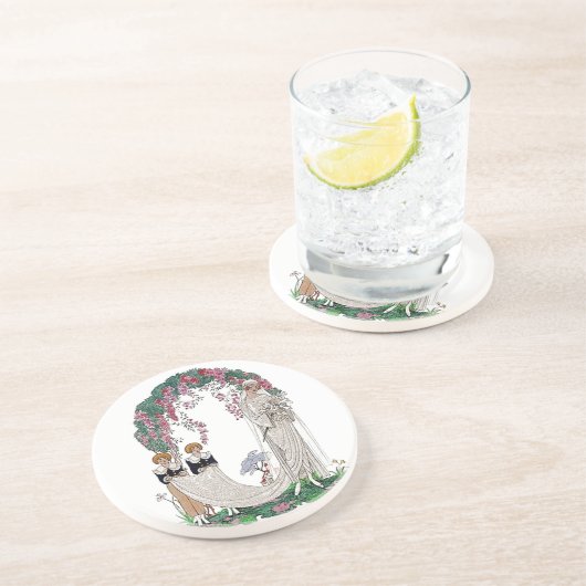 Art Deko Braut Getränkeuntersetzer (Seite)