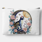 Art Deko Cat and Moon Zubehörtasche (Vorderseite)