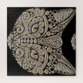 Art Deko Cat Black and Gold 676 Stück Puzzle (Horizontal)