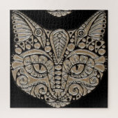 Art Deko Cat Black and Gold 676 Stück Puzzle (Vertikal)