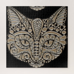 Art Deko Cat Black and Gold 676 Stück Puzzle