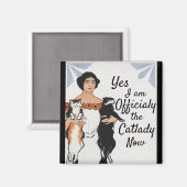 Art Deko Cat Lady Magnet (Vorderseite/Rückseite)