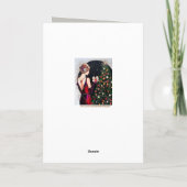 Art Deko Christmas Lady Vintage Karte (Rückseite)