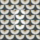 Art Deko Cranes obsidian grau Stoff (Kachel)