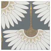 Art Deko Cranes obsidian grau Stoff (Nahaufnahme)