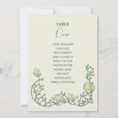 Art Deko Creme Blume Tischnummer Seekarte (Rückseite)