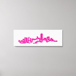 Art Deko Denver Colorado Rosa Skyline Leinwand dru