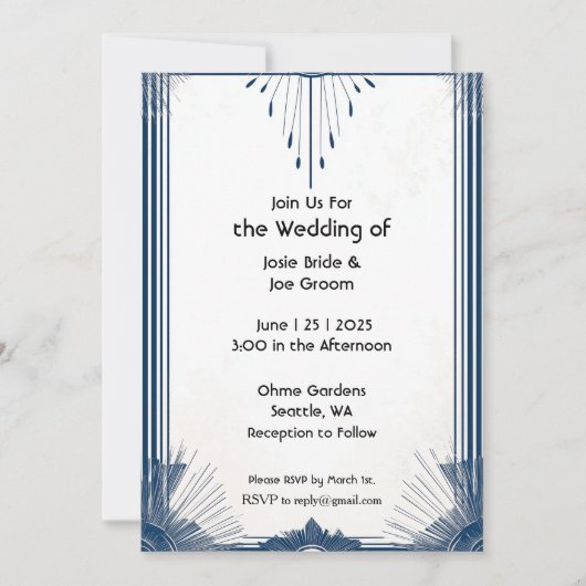 Art Deko Einladung (Vorderseite)