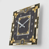 Art Deko Elegant Quadratische Wanduhr (Winkel)