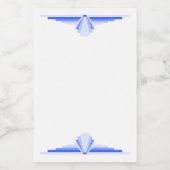 Art Deko-Element auf dem dunkelblauen Etikett (Einzelnes Label)