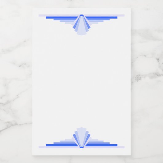 Art Deko-Element auf dem dunkelblauen Etikett (Einzelnes Label)