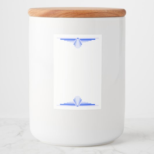 Art Deko-Element auf dem dunkelblauen Etikett (Vorderseite)