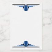 Art Deko Element in blau Lebensmitteletikett (Einzelnes Label)