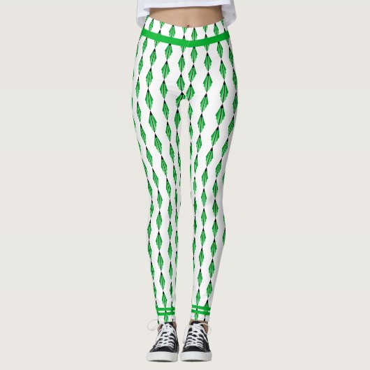 Art Deko Element in grünen Leggings (Vorderseite)