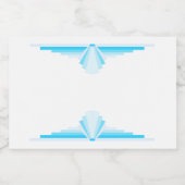 Art Deko Element in hellblau Lebensmitteletikett (Einzelnes Label)