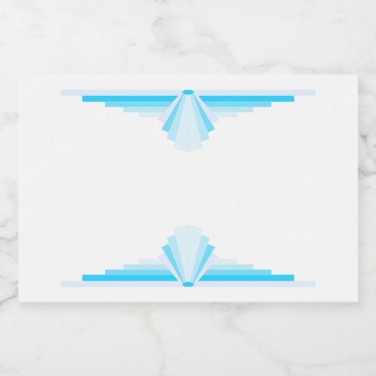 Art Deko Element in hellblau Lebensmitteletikett (Einzelnes Label)