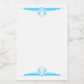 Art Deko Element in hellblau Lebensmitteletikett (Einzelnes Label)