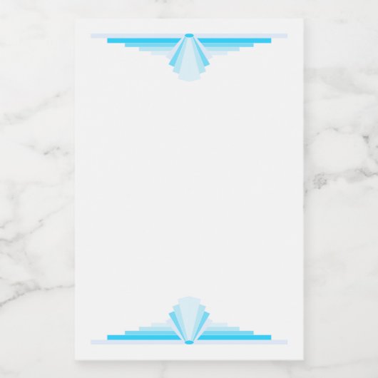 Art Deko Element in hellblau Lebensmitteletikett (Einzelnes Label)