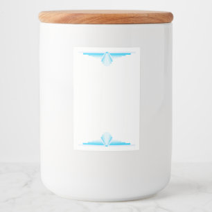 Art Deko Element in hellblau Lebensmitteletikett