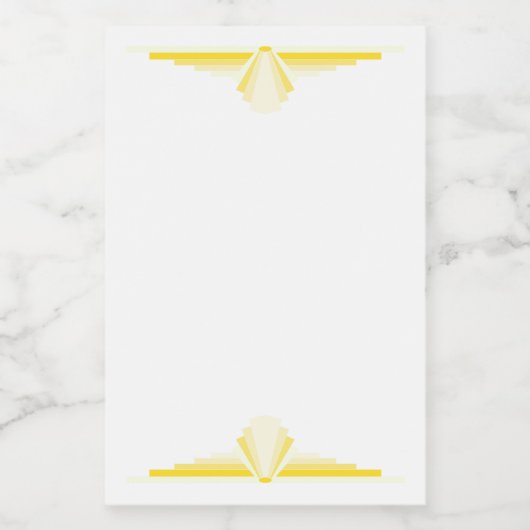 Art Deko Element in hellgelb Lebensmitteletikett (Einzelnes Label)