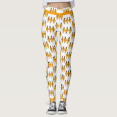 Art Deko Element in hellorangen Leggings (Vorderseite)