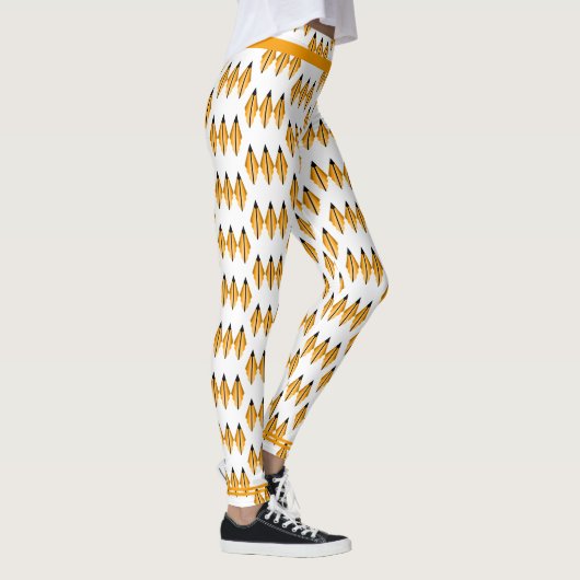 Art Deko Element in hellorangen Leggings (Rechts)