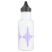 Art Deko Element in lila & lila Edelstahlflasche (Links)