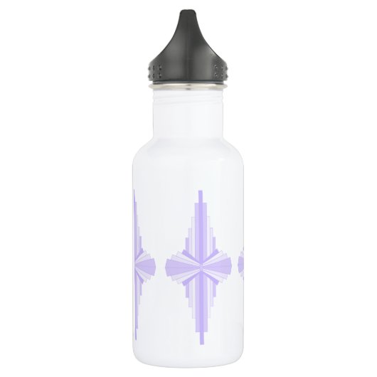 Art Deko Element in lila & lila Edelstahlflasche (Links)