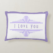 Art Deko Element in lila und lila Akzent Kissen (Rückseite)