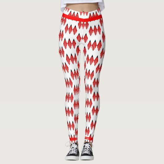 Art Deko Element in roten Leggings (Vorderseite)