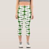 Art Deko Element in tiefgrüne Capri Leggings (Vorderseite)