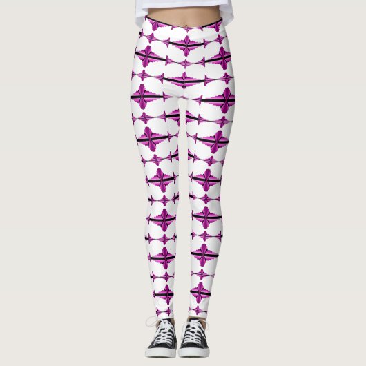Art Deko Element in tiefrosa Leggings (Vorderseite)