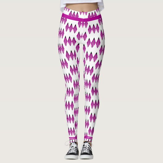 Art Deko Element in tiefrosa Leggings (Vorderseite)
