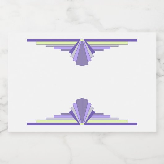 Art Deko Element lila & gelb Lebensmitteletikett (Einzelnes Label)