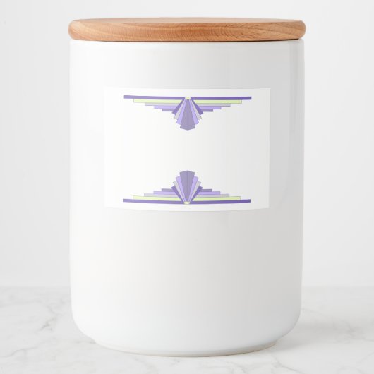 Art Deko Element lila & gelb Lebensmitteletikett (Vorderseite)