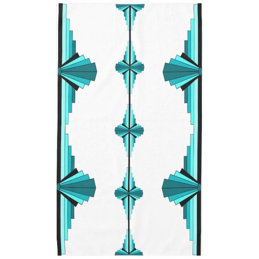 Art Deko Elemente in aquamariner grüner Tablette Tischdecke (Vorderseite)